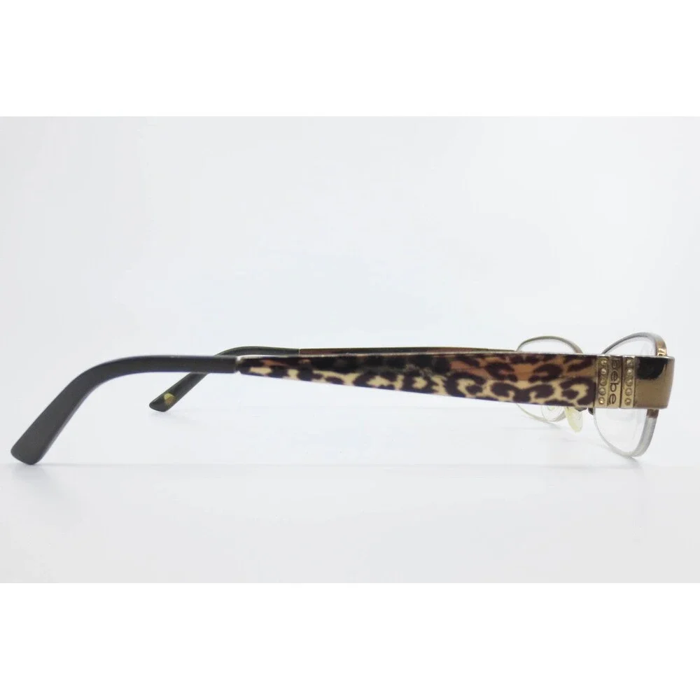 Bebe Courteous BB5028 Brown Leopard Print Semi Rimless Eyeglasses Frames